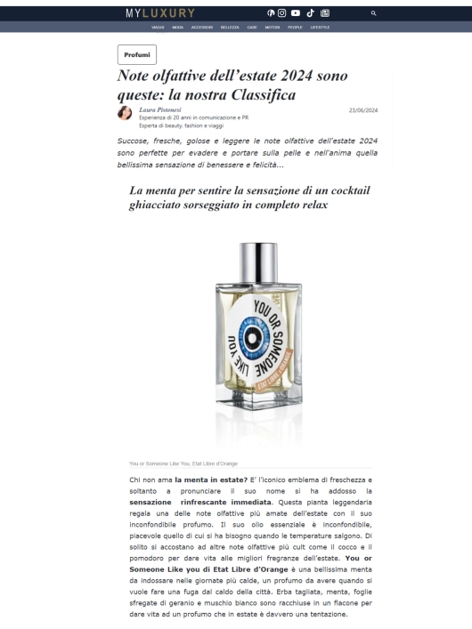 Etat Libre d'Orange su My Luxury 23 Giugno 2024